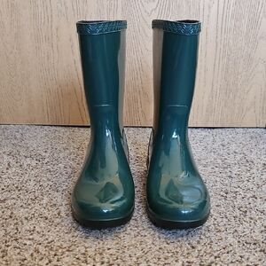 UGG Forest Green Glossy Rain Boots